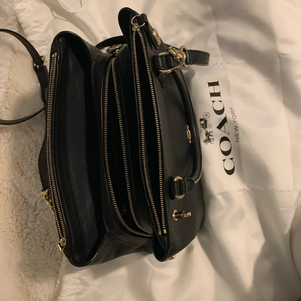 Coach Black Leather Satchel - Picture 2 of 6